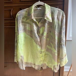 Roberto Cavali silk button down top Y2K